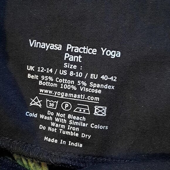 Yogamasti Harem Baggy Yoga Pants Size 8-10 US Green Black Vinayasa Practice - Picture 7 of 11
